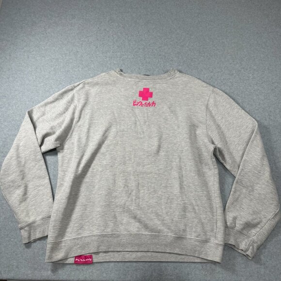 Pink Dolphin Gray Crewneck Sweatshirt Large Pink Logo Dolphins Graphic USA-Made - Picture 7 of 7
